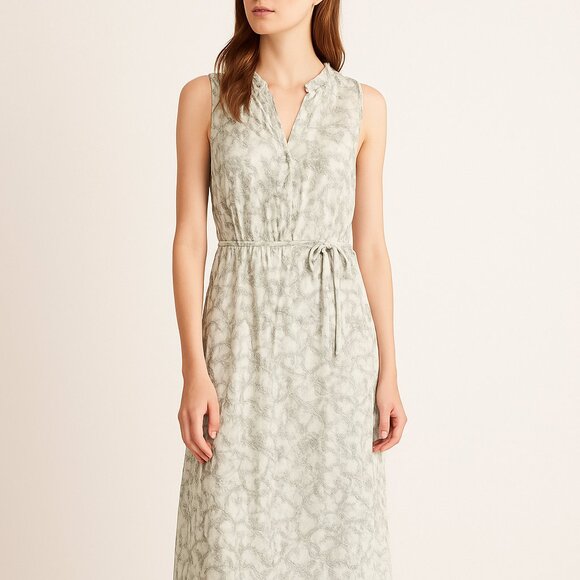 Anthropologie Dresses & Skirts - Anthropologie Cloth & Stone Maxi Dress Boho Green White Button Front Lined M